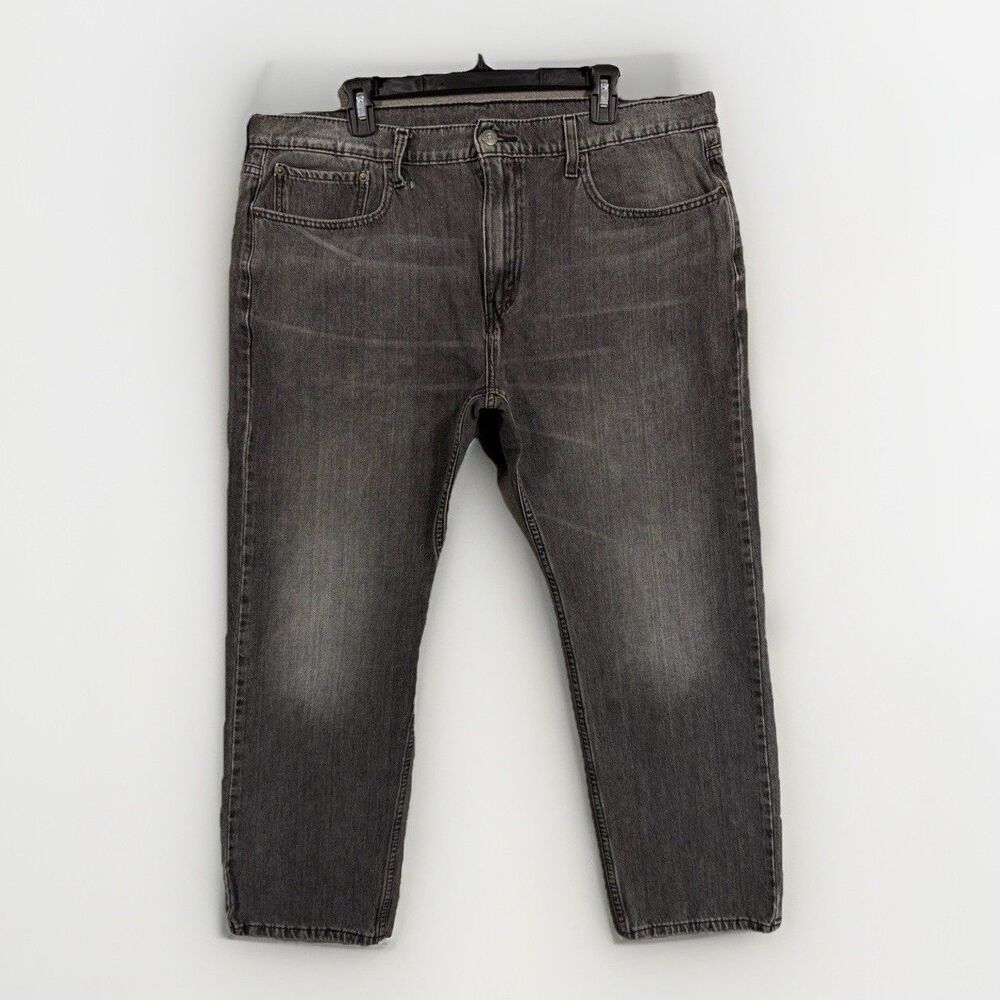 Levi's 502 Regular Taper Jeans Mens 38x30 Fits 38x28 Faded Gray Stretch Denim